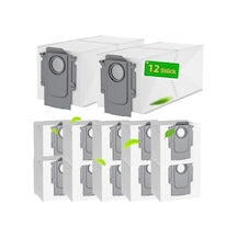 2As Roborock Q Revo/q Revo Pro/q Revo Maxv/qrevo Curv/qv 35a/35s/qr/s8 Maxv Ultra/qrevo S/qrevo Maste/elektrikli Süpürge İçin 12 Adet Toz Torbası, Yedek Torba Aksesuar Seti Elektrikli Süpürge Torbası 12 Gri