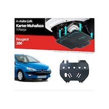 Peugeot 206 Çelik Karter Muhafaza Koruma 2006 2007 2008 2009 2010 2011 2012 2013