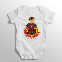 İmaj Tuğbababy Benim Süper Babam Baskılı Bebek Zıbını (520689010) Beyaz