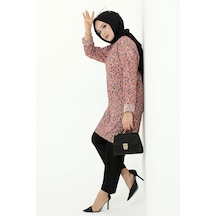 Efdal Çiçek Desen İkili Takım 532 - Pudra