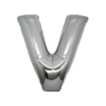 Gümüş V Harfi 40 İnç 100 CM Folyo Balon