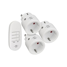 Brennenstuhl Comfort-line Mini 3+1 Kablosuz Priz Seti, 3'lü Uzaktan Kumanda Seti İç Mekan, El Vericisi Ve Yüksek Temas Koruması Beyaz