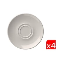 Tabak Evi Porselen Lona Fincan Tabağı 16cm Taban Çapı 4cm 4 Lü Krem