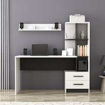 Bmdekor Çalışma Masası Arko Beyaz Siyah Siyah  -  Beyaz