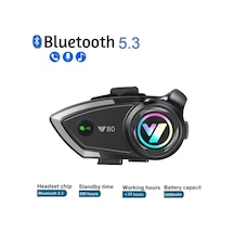 Hubrendy Kargo Y80 Motosiklet Kask Kulaklık Intercom Işıklı Motorsiklet Interkom