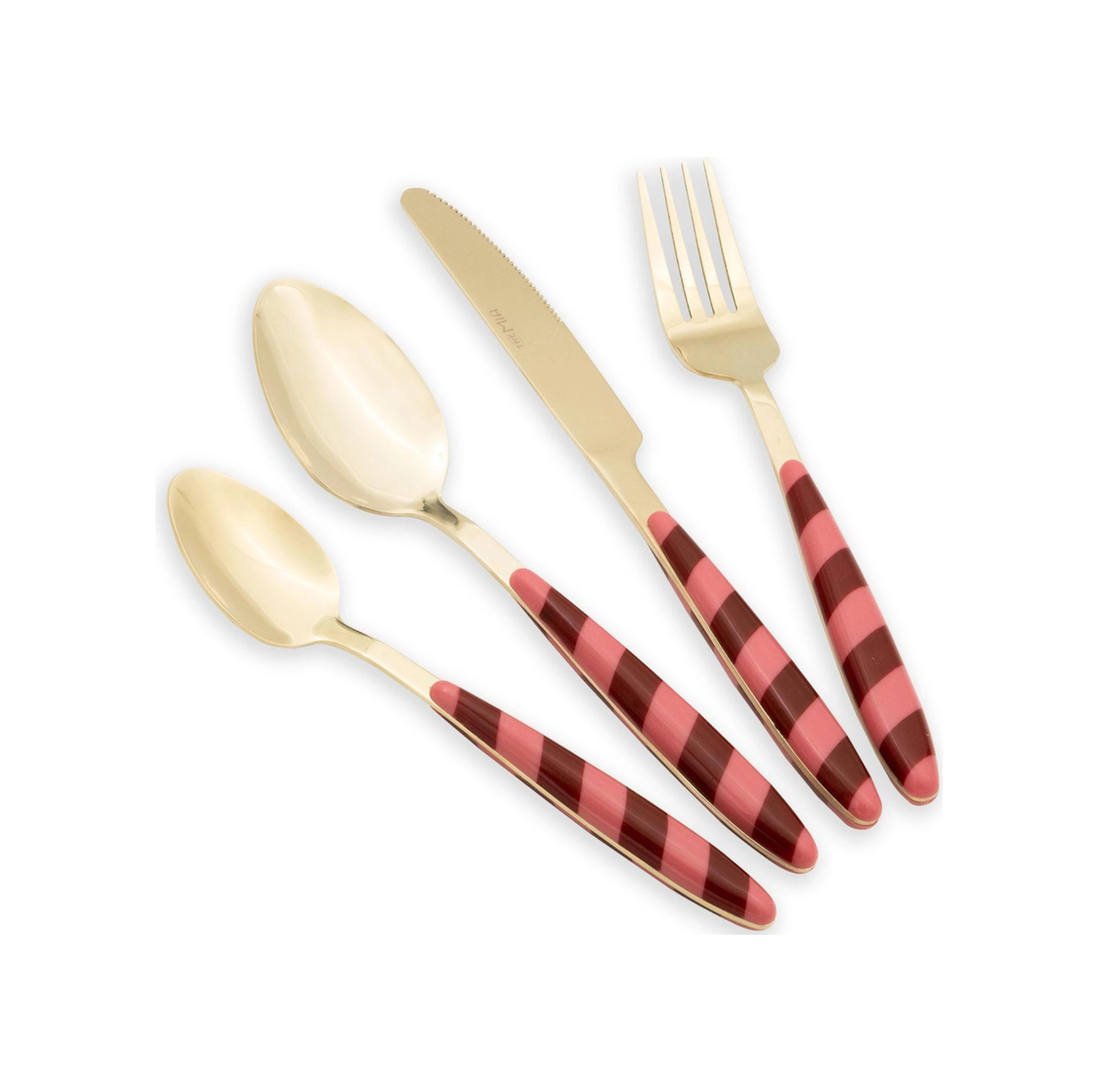 The Mia Joy Çatal Kaşık Bıçak Takımı Pembe Gold 24 Parça Çok Renkli