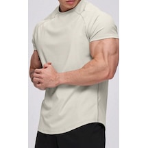 Ghassy Co. Erkek Running Sports Reglan Oval Kesim Penye T-shirt 001 Taş