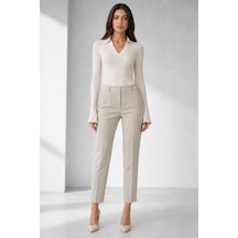 Bihan Store Kadın Yandan Cepli Yırtmaçlı Pantolon Y26-14738-taş