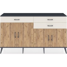 Arges Konsol 2 Raflı 3 Çekmeceli 4 Kapaklı 176x30x99 Antrasit-çam/aytaşı Atlas Çam/aytası - Antrasıt