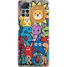 Redmi Note 11 Pro İle Uyumlu Grafiti Star Team Tasarımlı Şeffaf Silikon Kılıf Şeffaf
