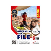 2x9 Mt Balkon Çocuk Güvenlik Filesi -6mm Kalınlık, 10x10 Gözenek + Montaj Aparatları-çelik Dubel