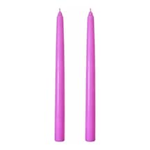 2'li Pembe Şamdan Mum Seti 25 Cm Dekoratif İnce Şamdan Mum, Kokusuz Parafin Wax,%100 Pamuk Fitil, El Döküm, Uzu Diğer