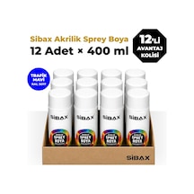 Sibax Akrilik Sprey Boya Parlak Boncuk Mavi Ral 5017 12 Li Paket 400 Ml X 12 Adet 0