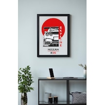 Nissan Gt-r R35 Ahşap Çerçeveli Poster Tablo Supercar Jdm Tasarım