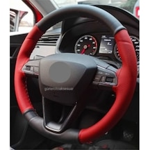 Dacia Logan 1 Uyumlu Dikmeli Direksiyon Kılıfı Iki Renkli Kırmızı-siyah