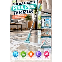 180 Döner Başlıklı Teleskopik Yer Sileceği 35 Cm Cam Banyo Mutfak Zemin Su Çekme Aparatı Pratik Mop