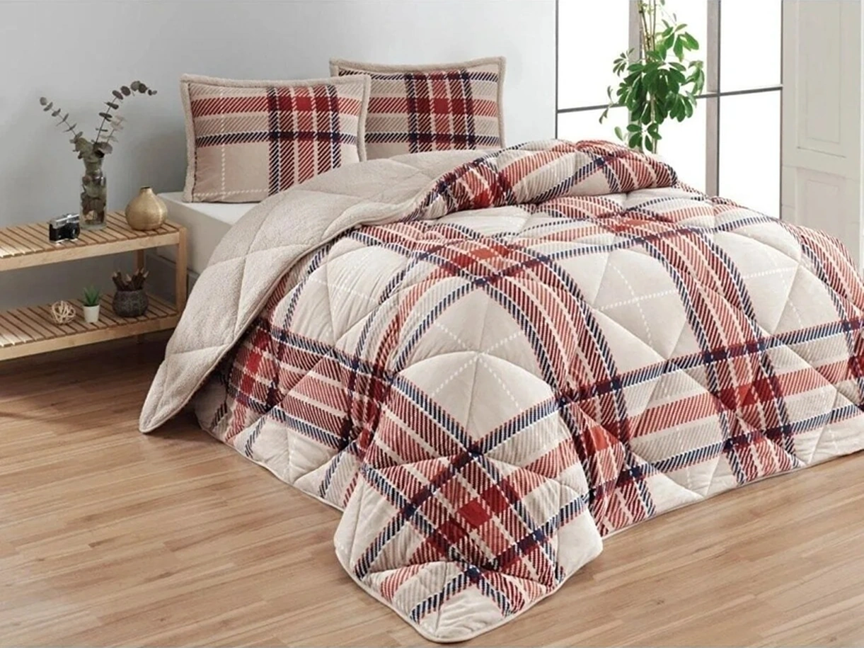Merinos Comforter Çitf Kişilik Yorgan Seti - Anna Mavi Mavi