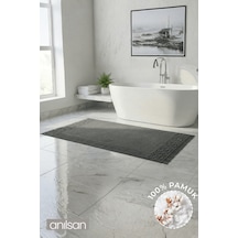 Fesun Antrasit Ayak Havlusu - 70x130cm, 790gr, %100 Pamuk, Spa Ve Otel Banyo Paspası, Günlük Kullanıma Uygun Antrasit