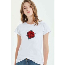 New Model Army Logo Baskılı Beyaz Kadın Tshirt