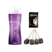 Durex Aloe Vera Masaj&kayganlaştırma Jel + Siyah Deri El Ve Ayak Kelepçesi + Hediye