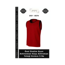 Özel Üretim Oyun Antrenman Koşu Antreman Yeleği Kırmızı 5 No