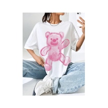 Tarzsokak Karikatür Ve Grafik Tasarım Oversize T-shirt Cartoon/letter Serisi Kod759 Beyaz