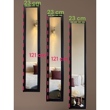 Siyah Ahşap Çerçeve Dekor Ayna 3lu Duvar Dekor Aynalar Siyah