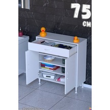 Emir 75 Cm Çok Amaçlı 1 Çekmeceli 1 Kapaklı 3 Raflı 4 Bölmeli Dolap 75 Cm