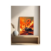 R8 Doğal Ahşap Çerçeveli Tek Parça Dekoratif Tablo Çok Renkli - 819054066 Çok Renkli