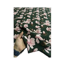 İpek Floş Maroken Kumaş Saten Arka Yüzey Dökümlü Polyestersiz Elbiselik 135 Cm En 3000 -29 Pembe Çiçekli