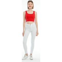 Kadın Crop Örme Atlet-tişort Spr21y19 001