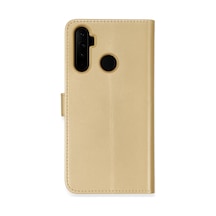 Newface Realme 6i Kılıf Trend S Plus Kapaklı Kılıf - Gold Altın