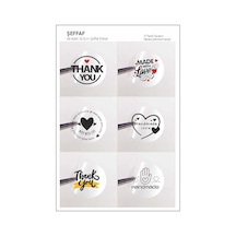 48 Adet Thank You-hand Made With Love Etiket, 17 Farklı Tasarım