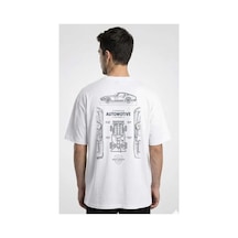 Panda Baskı Tekstil Oto Şema Baskılı Özel Tasarım Oversize Tshirt Beyaz