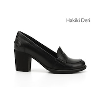 Gönderi(R) Gönderi R Kadın Siyah Orta Kalın Topuklu Hakiki Deri Ayakkabı Gdza13424072 siyah