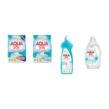 Aquabor Doğal Mineralli 4 Kg Renkliler + 4 Kg Beyaz + Elde Bulaşık + Sıvı Beyaz 4 Lü Set
