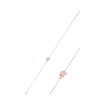 Gümüş Rose Zirkon Taşlı Fil Bileklik N11.27072