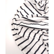 Siyah Beyaz Renklerde İnce Esnek Yumuşak Bebe Kaşkorse Ribana Kumaş Manşetlik & Yakalık 110x270cm-12537 Siyah,beyaz