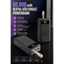 Powerbank 60.000 Mah Hızlı Şarj 4 Çıkışlı Uzun Şarj Süreli Dijital Göstergeli - Sarı