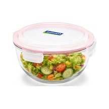Yuvarlak Cam Saklama Kabı 2000 Ml Pratik Gıda Depolama 0