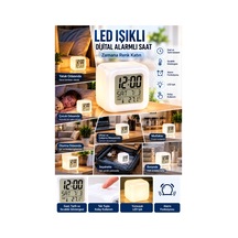 Ersdekoratif Küp Saat Led Işıklı Dijital Saat Alarm Ve Sıcaklık Özellikli Diğer