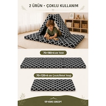 2'li Katlanabilir Çocuk Oyun Minderi ve Yer Yatağı Seti 70x180 + 70x120 CM 6 CM - Karaçatı