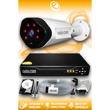 Elitcam 1 Kameralı Uzay 1 Dış Kamera Set 2 TB HDD Full HD Gece Görüşlü Güvenlik Kamerası Sistemi