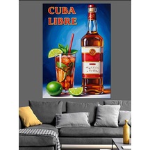 Ahşap Tablo Cuba Libre Kokteyli Afişi