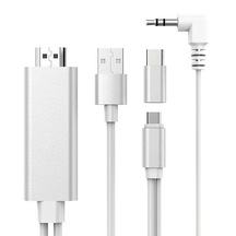 Hdmı Dıgıtal Av Cable 2 In 1 Hdmı To Mıcro Usb & Usb-c