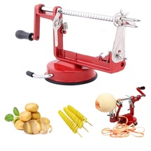 3 Ü 1 Arada Çok Fonksiyonlu Meyve Aleti, Güçlü Emici Taban Ve Paslanmaz Çelik Bıçaklar Kırmızı