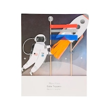 Space Cake Topper Uzay Pasta Süsü Açık Bej