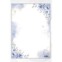 A5 Çiçek Bloknot Çizgisiz Defter - 50 Yaprak - Memopad - Notepad - Not Defteri - Not Kağıdı - 2885 Çok Renkli