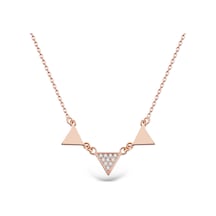 Kuyumcudukkani Üç Sıra Üçgen Kolye-37134-r-w Rose Gold