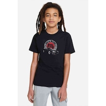 Tshirthane Supra Baskılı Unisex Çocuk Siyah T-Shirt (528309393)